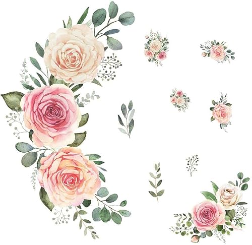 Miniatura 4 de RoomMates RMK4305SLM Calcomanías de pared gigantes de acuarela blancas y rosas