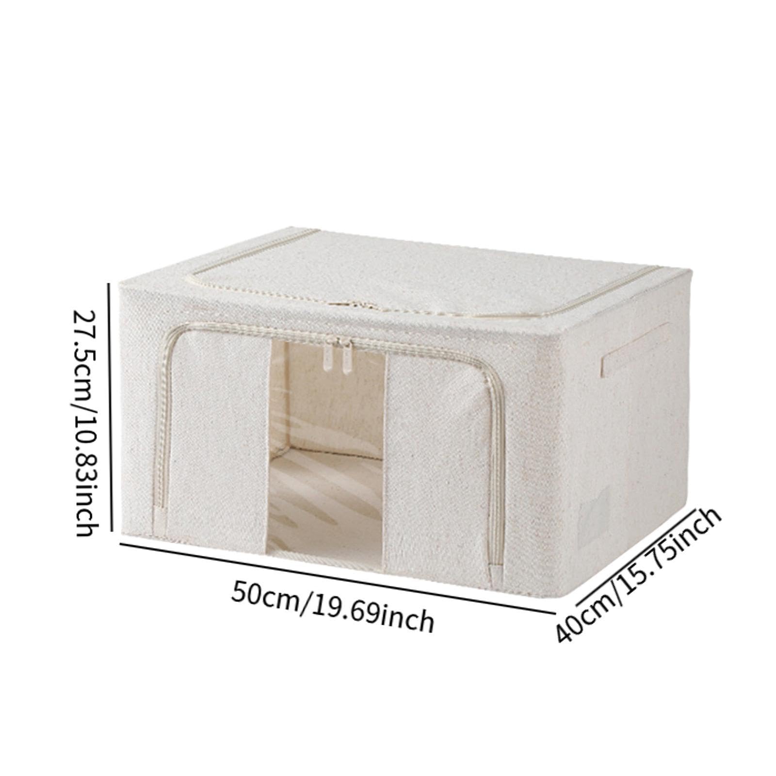 Bolsa de Almacenamiento de Organizador de Armario Plegable con Cierre Doble Material Algodón Adecuado para Almacenamiento de Edredones Ropa de, 55 litros