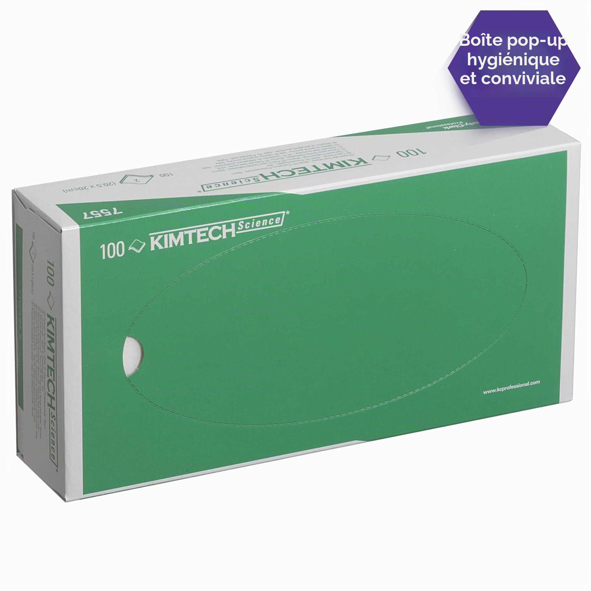 KIMTECH Essuyeurs de précision Kimtech Science 7557 - 24 cartons de 100 formats, 2 épaisseurs, blancs