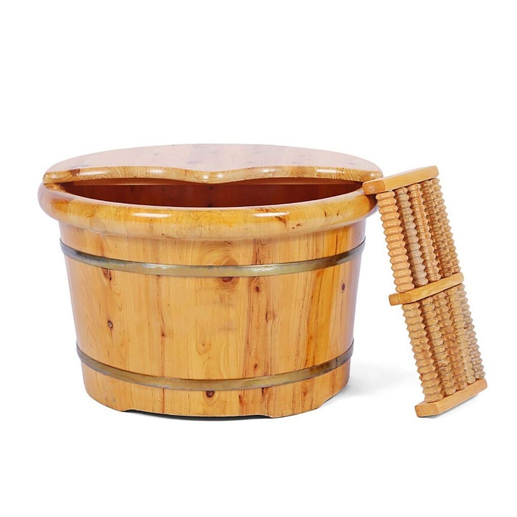 ZURBAQD Vaschetta per i Piedi, Secchio per Vasca per pediluvio, Massaggio, Spa, Sauna, Ammollo, Secchio per pediluvio in Legno Spa per pediluvi Lavabo per Uso Domestico Presente Warm as Ever
