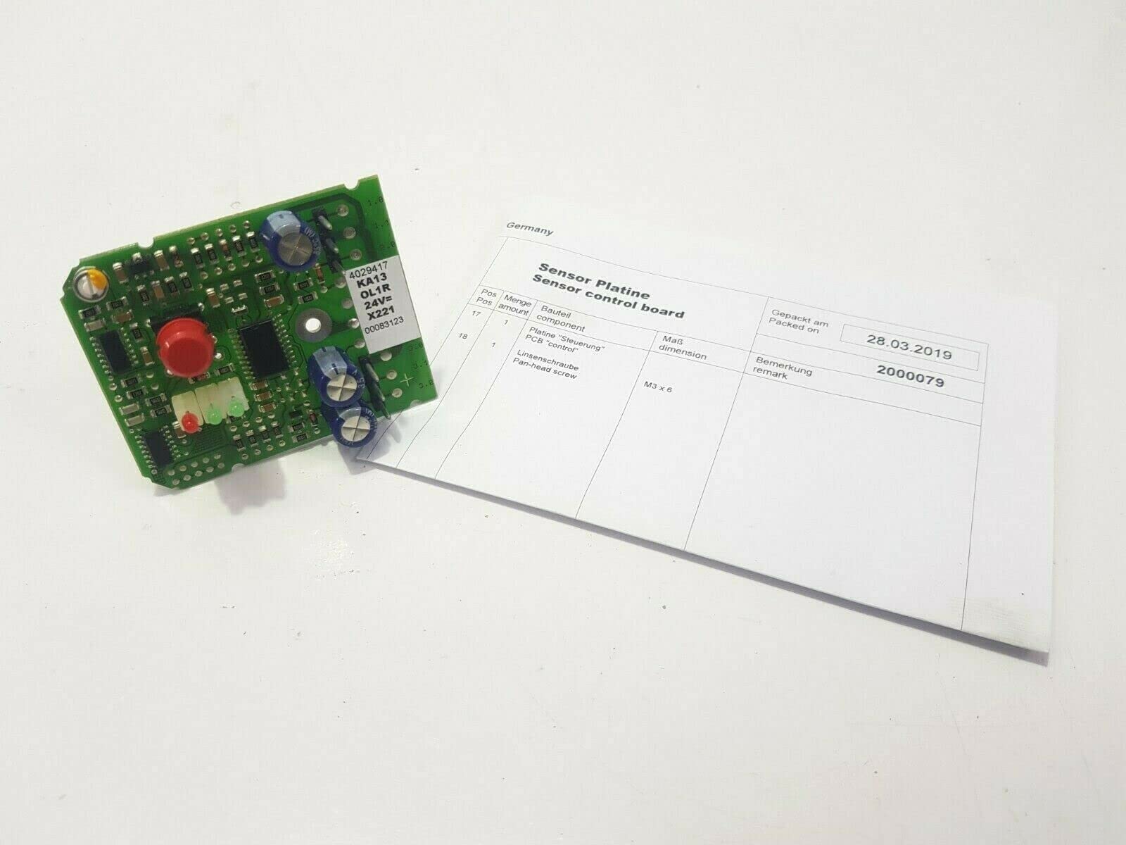 BEKO-KA1X-ED03/4509 Sensor Control Board XEKA13001 KA13 OL1R 24V=X221 00083123