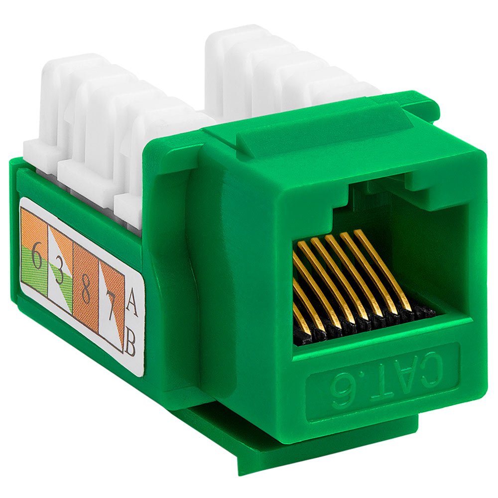 Cmple RJ45 Keystone Jack 90 stopni Cat6 Keystone Jack Insert Punch Down RJ45 Złącza żeńskie do płyt ściennych, paneli krosowych, kabli Ethernet - zielony