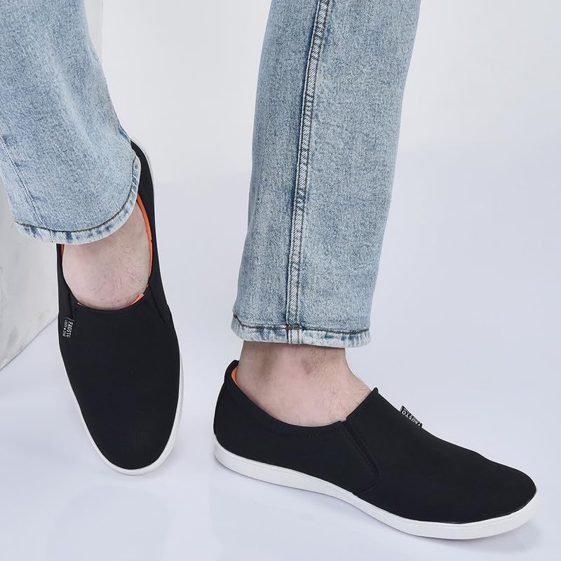 Image of FAUSTO Men's Canvas Loafers Casual Shoes for Casual Outfit|Evening|Outdoor|Fashion|Trending|Lightweight and Comfort with TPR Sole Flexiblity