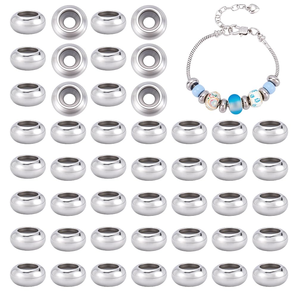 Perles rondes plates acier inoxydable pour espacer et localiser vos perles de bijoux 10 mm lot 50
