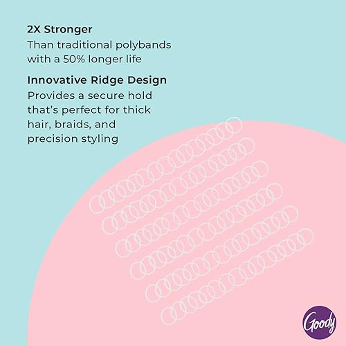 Miniatura 7 de Goody Ouchless - Lazo elástico para el cabello para mujer, 150 unidades, color negro, cabello fino, accesorios para el cabello para peinar con