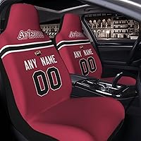 Vista 4 de Fundas de asiento de coche de fútbol personalizadas, accesorios personalizados para automóvil, regalos de Arizona con nombre y número, funda