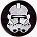 Star Wars - Round Black & White Stormtrooper Emblem Logo - Embroidered Iron On or Sew On Patch
