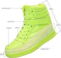 Vista 3 de UBFEN Womens High Top Ankle Support Sneakers Vibrant Colour Hidden Wedge Heel Retro 80s Tennis Shoes for Girls Cosplay Removable Insole Footwear