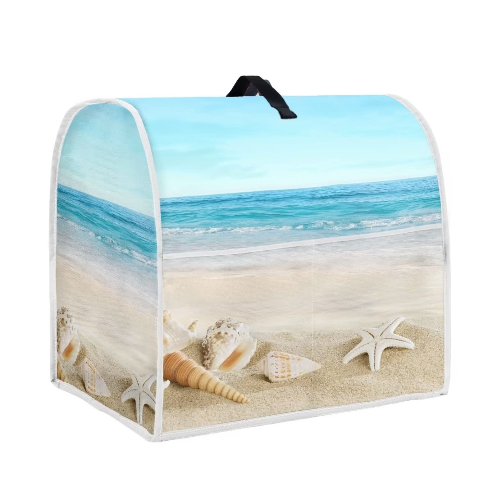 HUISEFOR Fashion Mixer Covers Beach Print Indoor Kitchen Decorations, Polyester Dustproof Cover with Pockets for Stand Mixer, Compatible with Stand Mixer, S(4.5-5 qt) — image 1