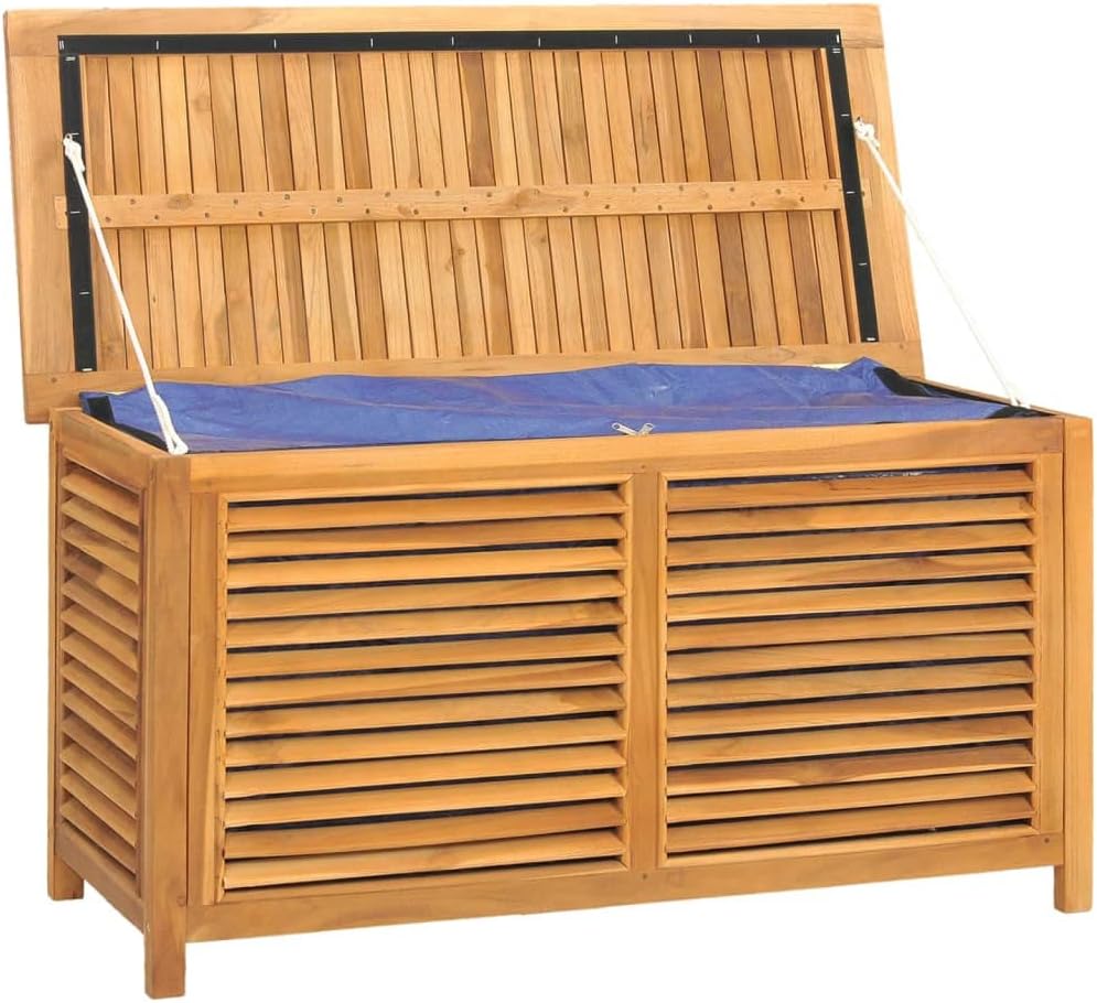 vidaXL Garden Storage Box Teak brown Solid teak wood with water-based finish