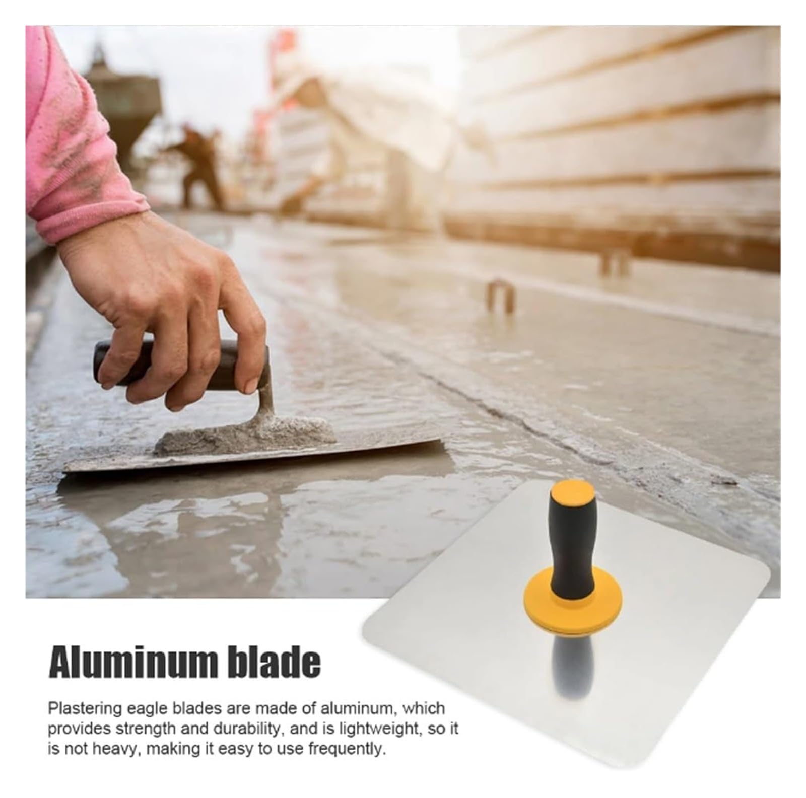 outils pour béton, Plaque de plâtre en aluminium 30 x cm avec poignée souple for plâtrage