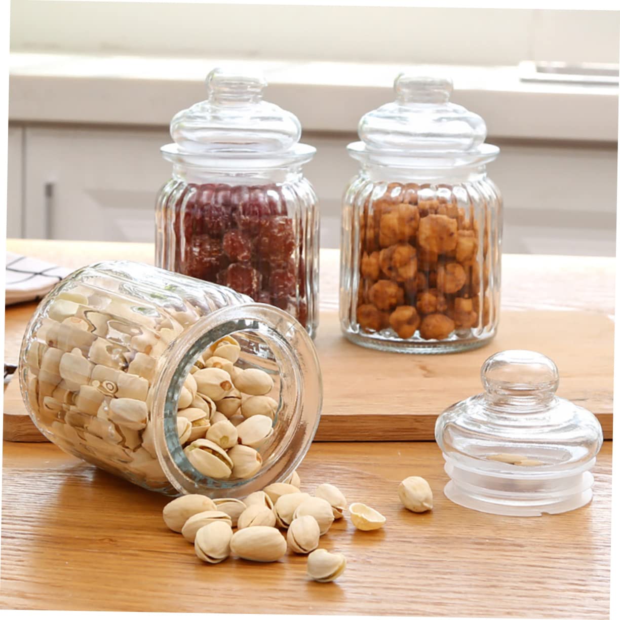Ciieeo 4pezzi Contenitori Per Barattoli Stoccaggio Multifunzionali Per Alimenti Dried Fruits e Marmellate e Chiusura