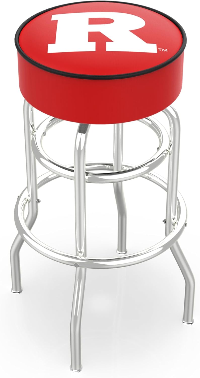 HBS L7C1 Rutgers 30" Double-Ring Swivel Bar Stool with Chrome Finish