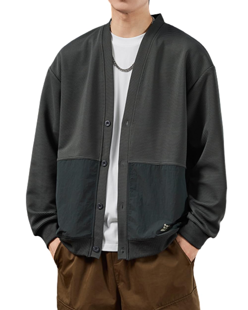 Amazon | [Poperdision] カーディガン メンズ 秋服 長袖 ジャケット
