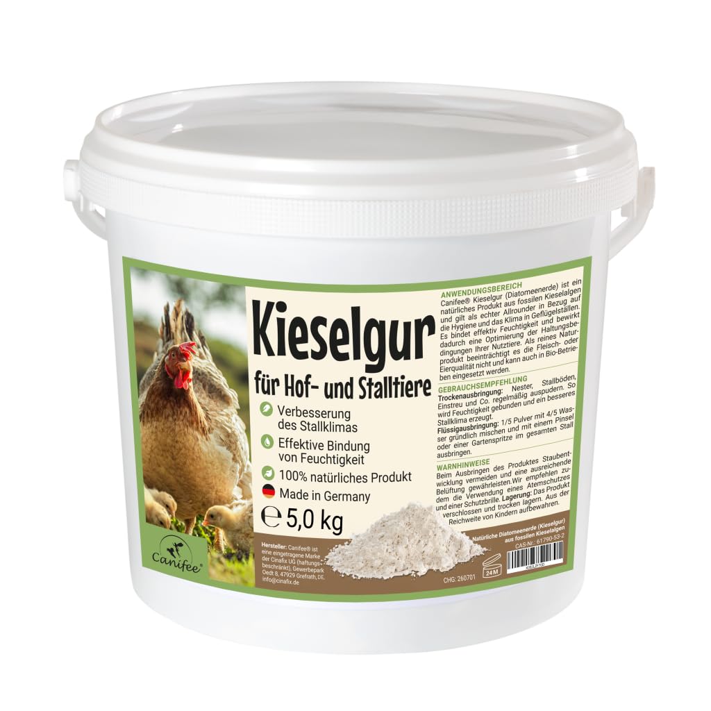 ziemia okrzemkowa w proszku 5,0 kg naturalny produkt do pielęgnacji zwierząt gospodarskich i zwierząt gospodarskich – szczególnie odpowiedni dla kur i drobiu