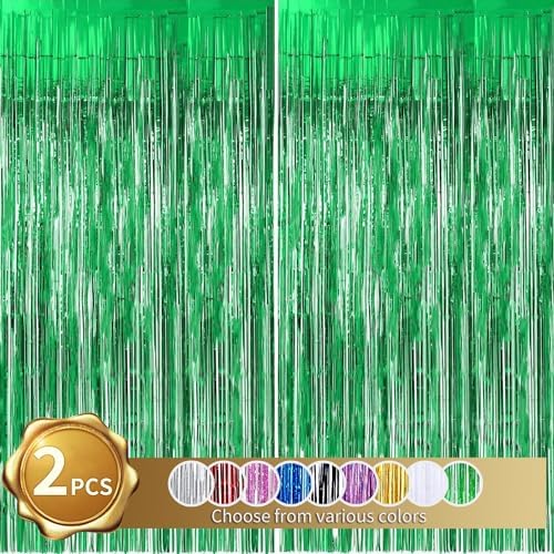 BEISHIDA 4 Pack Rainbow Streamers Fringe Foil Curtain