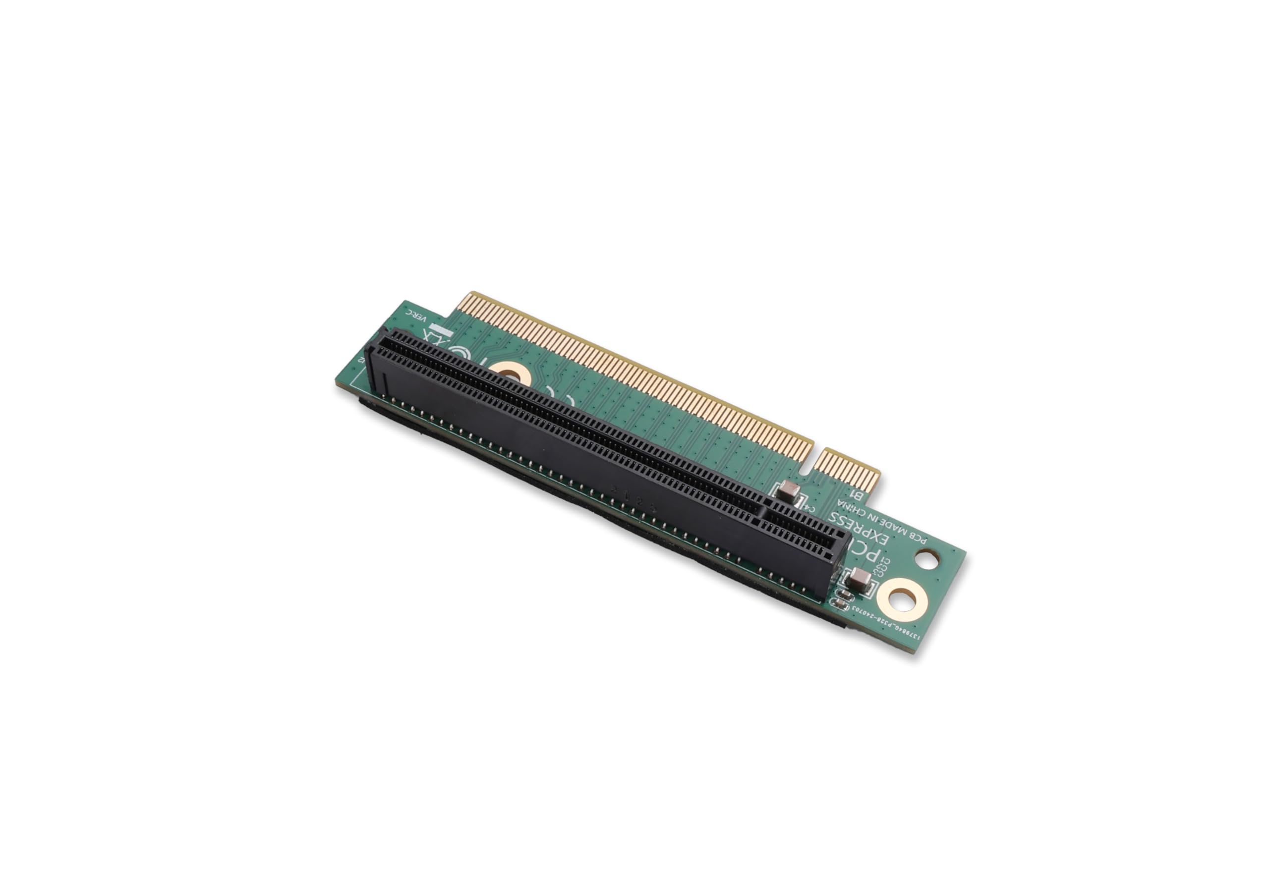 ELFJMZP PCIe 5.0 X16 Extender Riser Card - Ultra Slim 3cm Height, 10cm Length, 4-Layer Gold-Plated PCB, Reinforced Black Slot With Dust Cover, For GPU/Mining/AI Computing Card