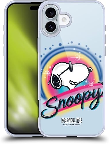 Vista 197 de Head Case Designs Funda de gel suave con licencia oficial de Peanuts I Love Pattern Snoopy Boardwalk Airbrush compatible con Apple iPhone 15