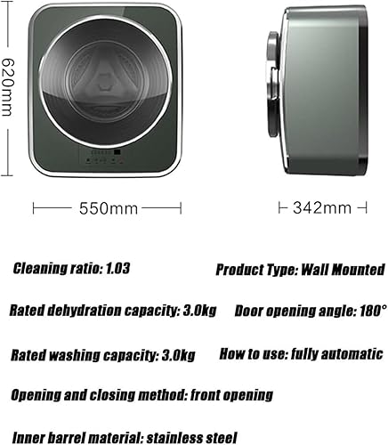 Miniatura 3 de Lavadora eléctrica de lavado rápido de 15 minutos, lavadora montada en la pared, mini lavadora de ropa interior, secador de centrifugado, panel