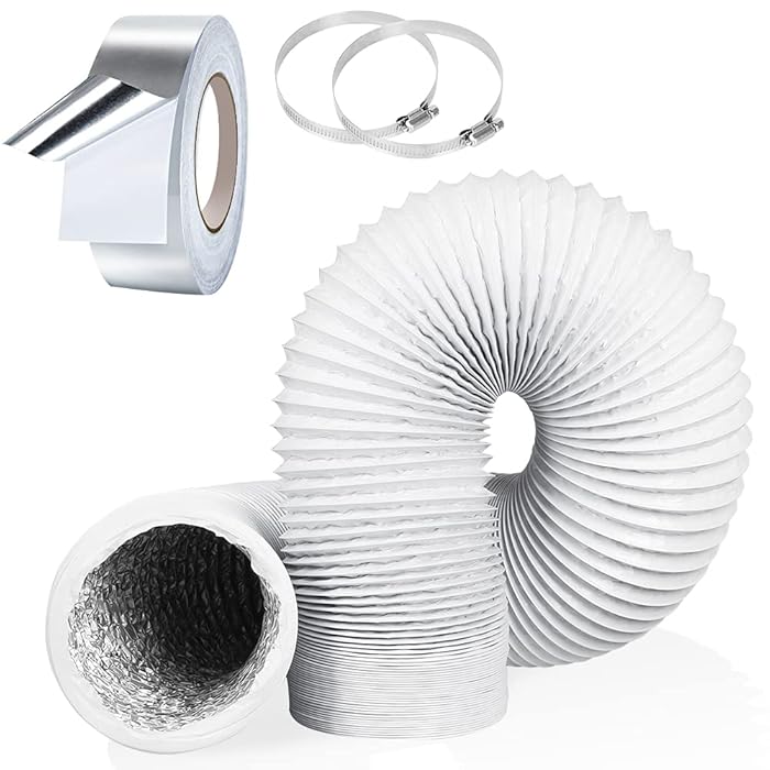 Buy YIJUHOU 4Inch 5FT Tumble Dryer Vent Hose, White Aluminum Ducting