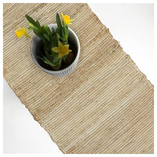 The Home Talk Eco Friendly Jute Hand Woven Long Table Runner- Rustic Farmhouse Tabletop for Parties Dining Table (13x108 INCH, Natural Jute)
