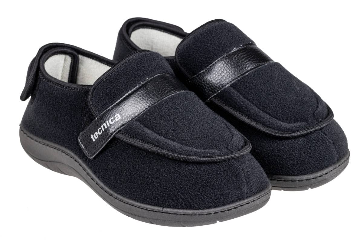 EXTRO STYLE Tecnica 3A Kle Nero, Linea Anziani, Microfibra, Scarpa Ortopedica Made in Italy, Plantare Estraibile, Chiusura a Strappo, Scarpe Ortopediche, Dispositivo Medico Classe 1