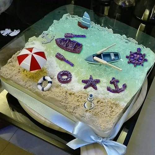 Miniatura 8 de Moldes de silicona de anclaje de barco de mar de tamaño pequeño, decoración de cupcakes, fondant, herramientas de decoración de pasteles, arcilla de