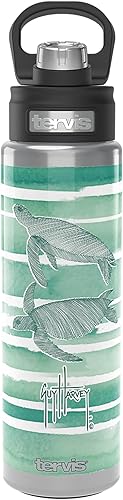 Miniatura 10 de Tervis Guy Harvey Freeswim Turtle - Vaso aislado de triple pared para viaje mantiene las bebidas frías, botella de boca ancha de 32 onzas, acero
