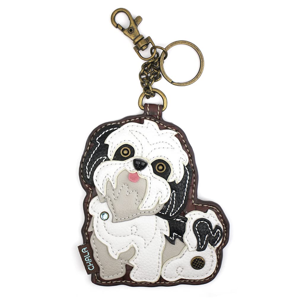 CHALA Dog Collection Women's Decorative Key Fob/Coin Purse Accessory (White Shih Tzu)