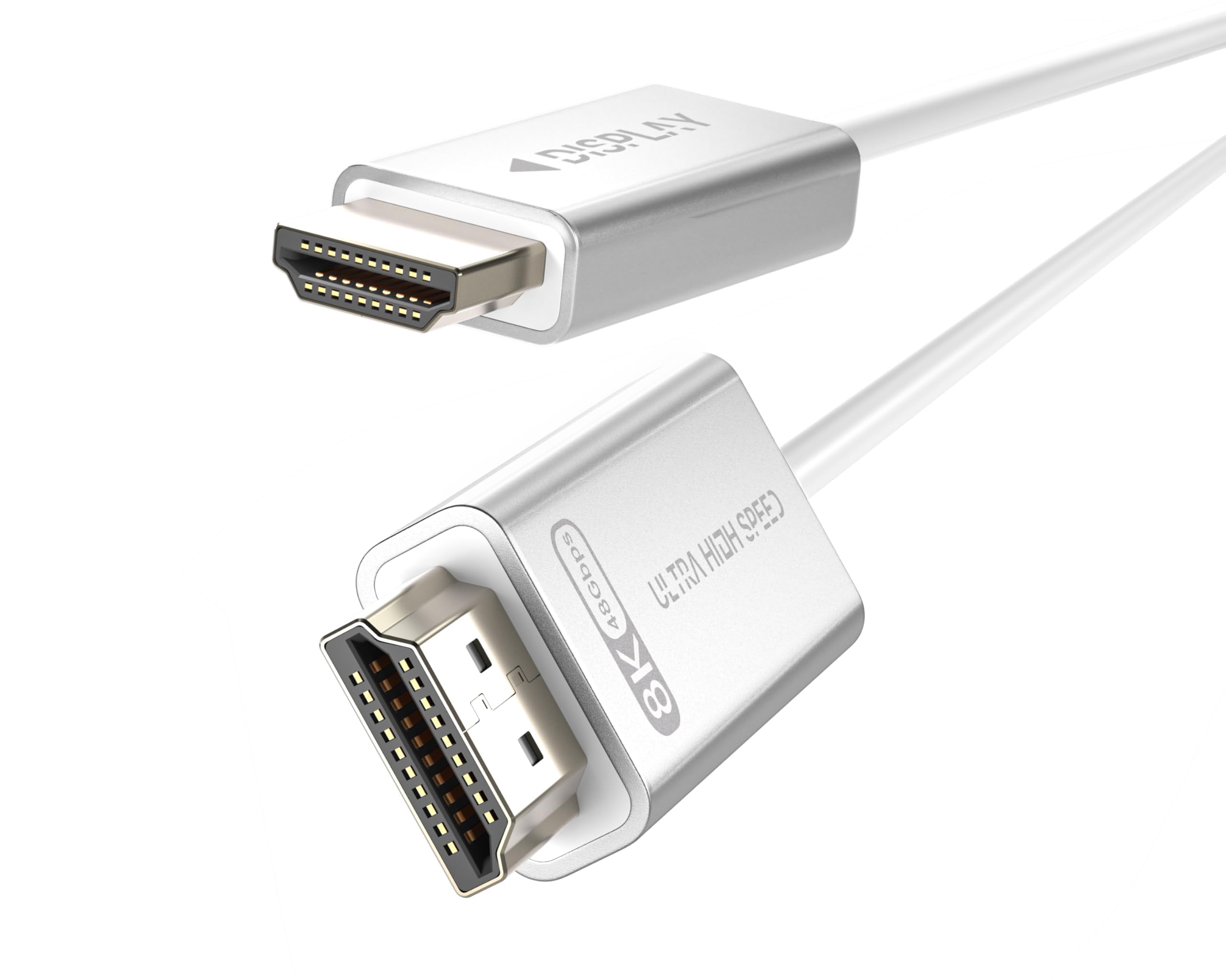YSerendept HDMI 2.1 Cable 6.6ft White 4K 8K Fiber Optic HDMI Cable[8K@60Hz 4K@120Hz,48Gbps,Dynamic HDR,eARC,HDCP 2.2&2.3, 3D] Compatible with 4090,RX 7900 XTX,Monitor,PS5,Soundbar