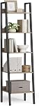 VASAGLE Bibliothèque, 5-Tier Étagère de livre étroite, étagère d'étage pour le bureau d'intérieur, salon, chambre à coucher, cuisine, camel brun et noir ULLS109B50V2