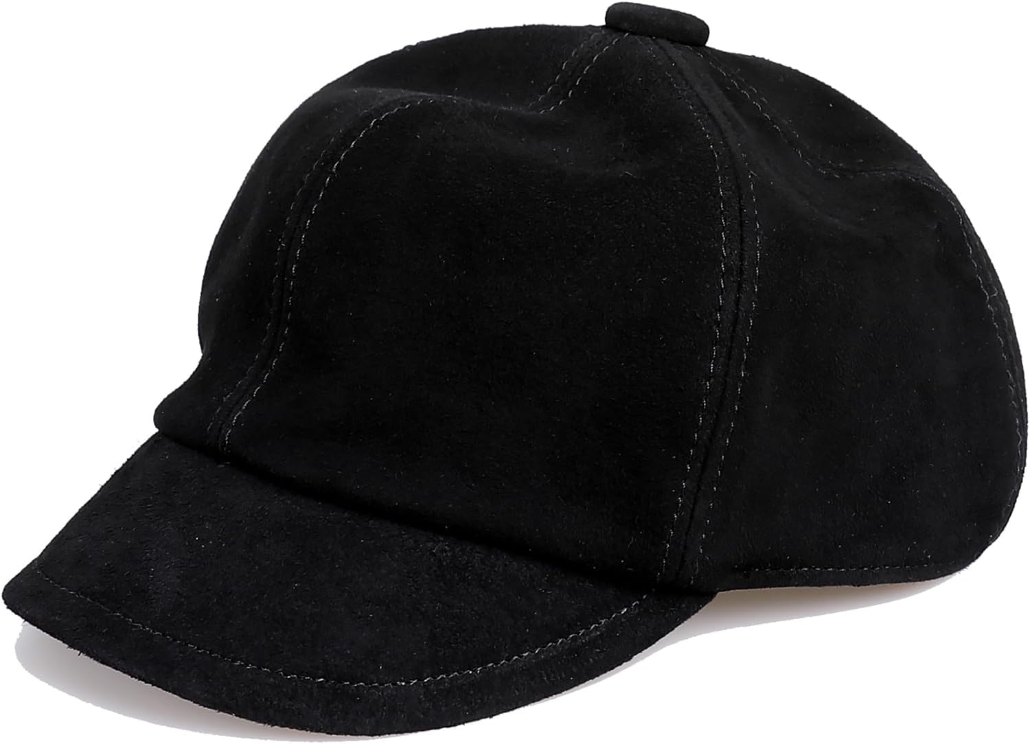 BOONJOVIA Short Brim Baseball Cap for WomenGenuine Suede Leather