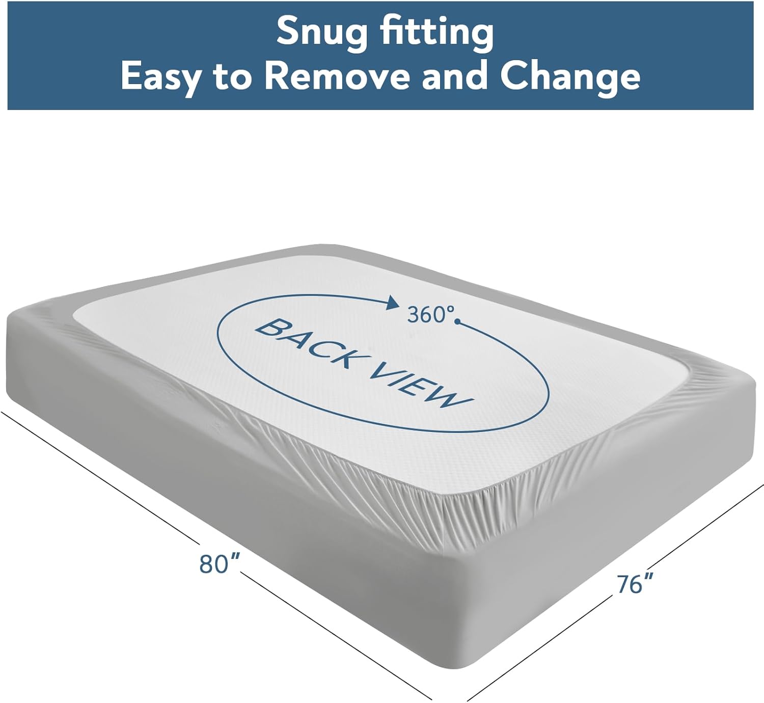 King Mattress Pad, Soft Quilted Air Mattress Topper King with Extra Deep Pocket, Breathable and Noiseless Air Mattress Cover King Size Mattress Pad Fits Up to 23 Inch, Grey