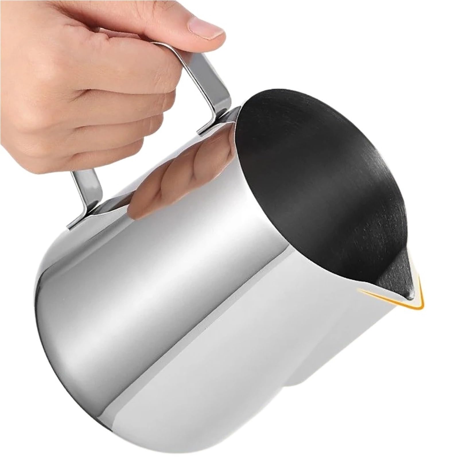Genérico Jarra de leche, jarra humeante de acero inoxidable for café con leche y capuchino(900ML)