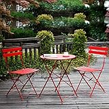 Grand Patio3 Piece Bistro Set, Weather-Resistant Folding Table and Chairs, Indoor/Outdoor Furniture...