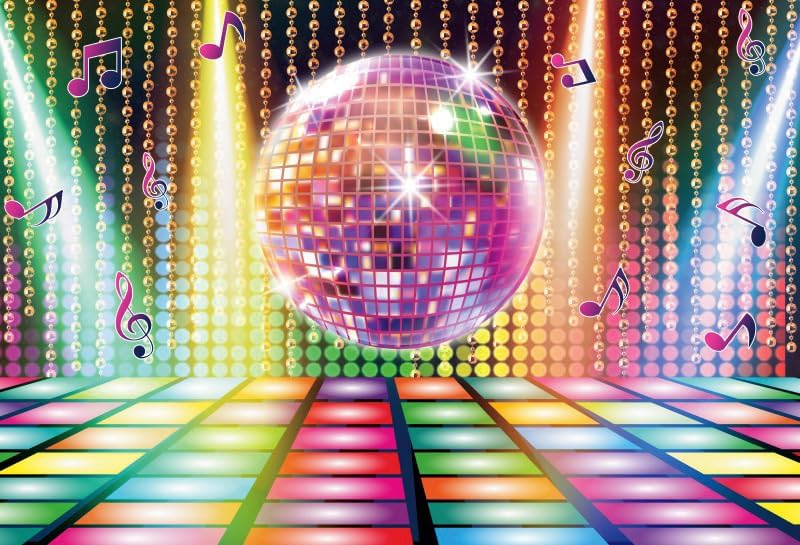 Miniatura 4 de CRTPOD Telón de fondo de fiesta de discoteca de 8 x 6 pies para fotografía de los años 70, 80 y 90, vintage, discoteca, escenario, club nocturno,