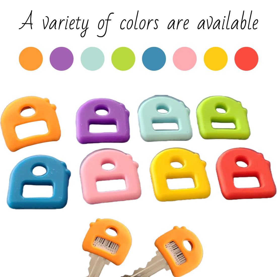 16 Pezzi Copri Chiave Set in 8 Colori Identificatore per Chiavi in Silice Etichette di Codifica per Chiavi di Casa Piatte Standard (non Adatte per Chiavi di Forma Dispari