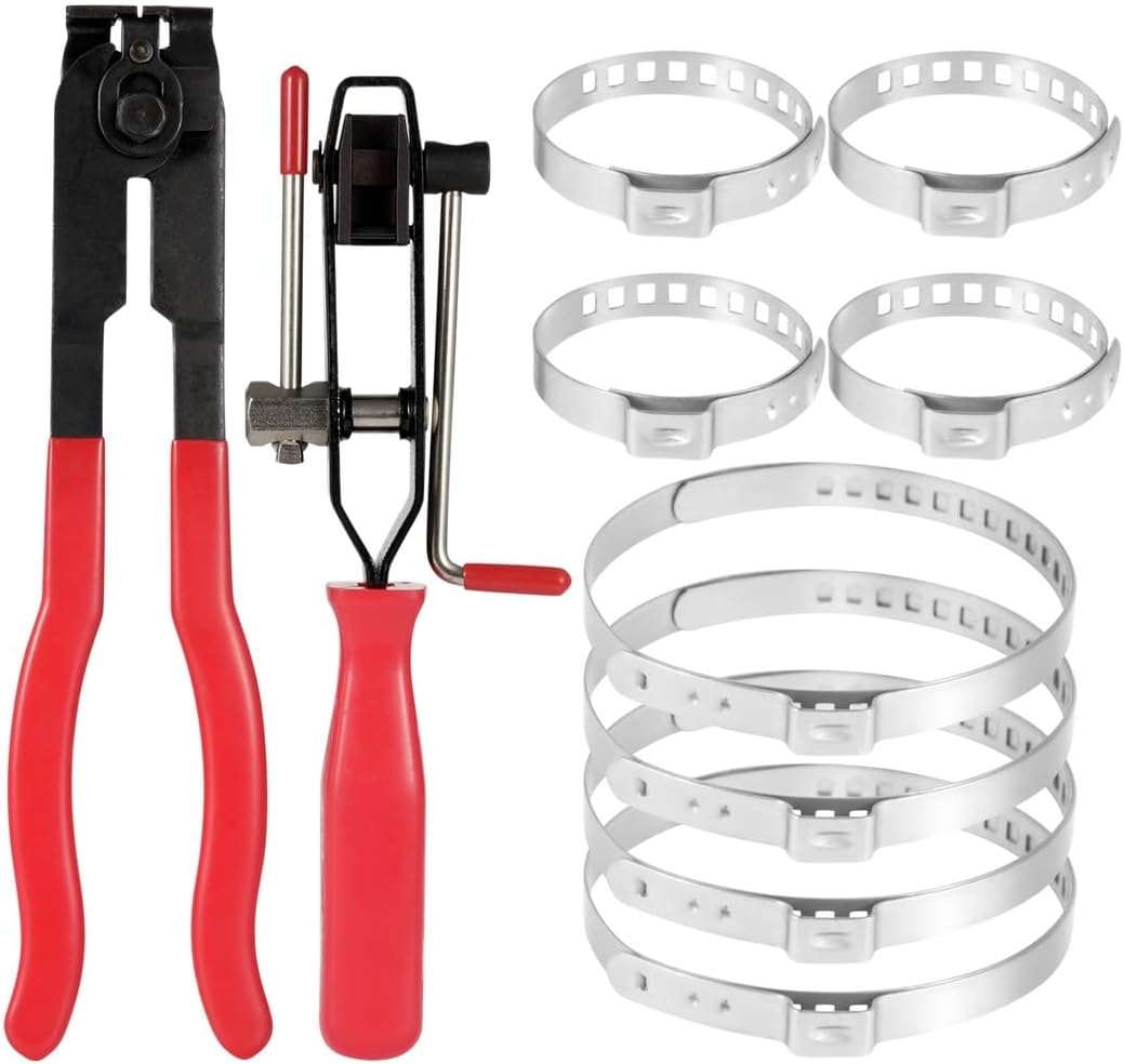 10Pcs Cv Joint Boot Clamp Kit, Includes 2 Ear Boot Pliers & 8 Clamps for Vehicles, ATV, Utv, Boot Axle Tools
