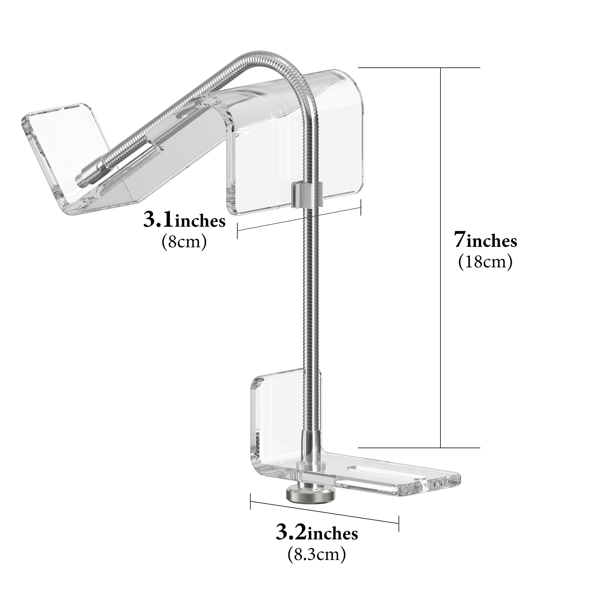 Geekria Supporto webcam in acrilico per schermo centrale/metà, posiziona la webcam ovunque su monitor o laptop, compatibile con Logitech MX Brio, C920x, C922, C930 (Trasparente)
