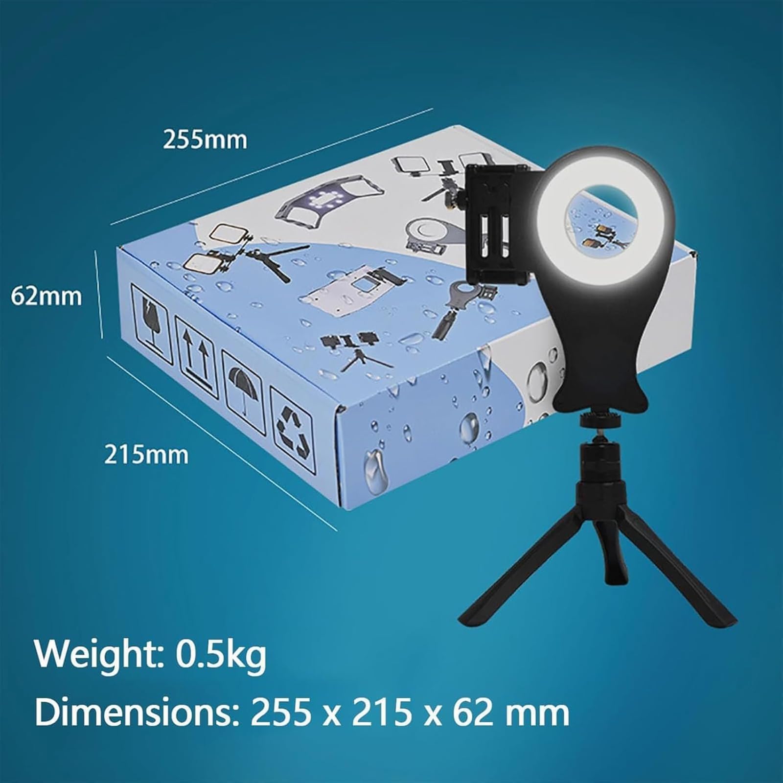 Lampe pour photographie dentaire, kit de photographie dentaire LED avec support rotatif et support pour téléphone, luminosité de 900 lux,3 couleurs et température de couleur réglable de 3800 K à 6200K