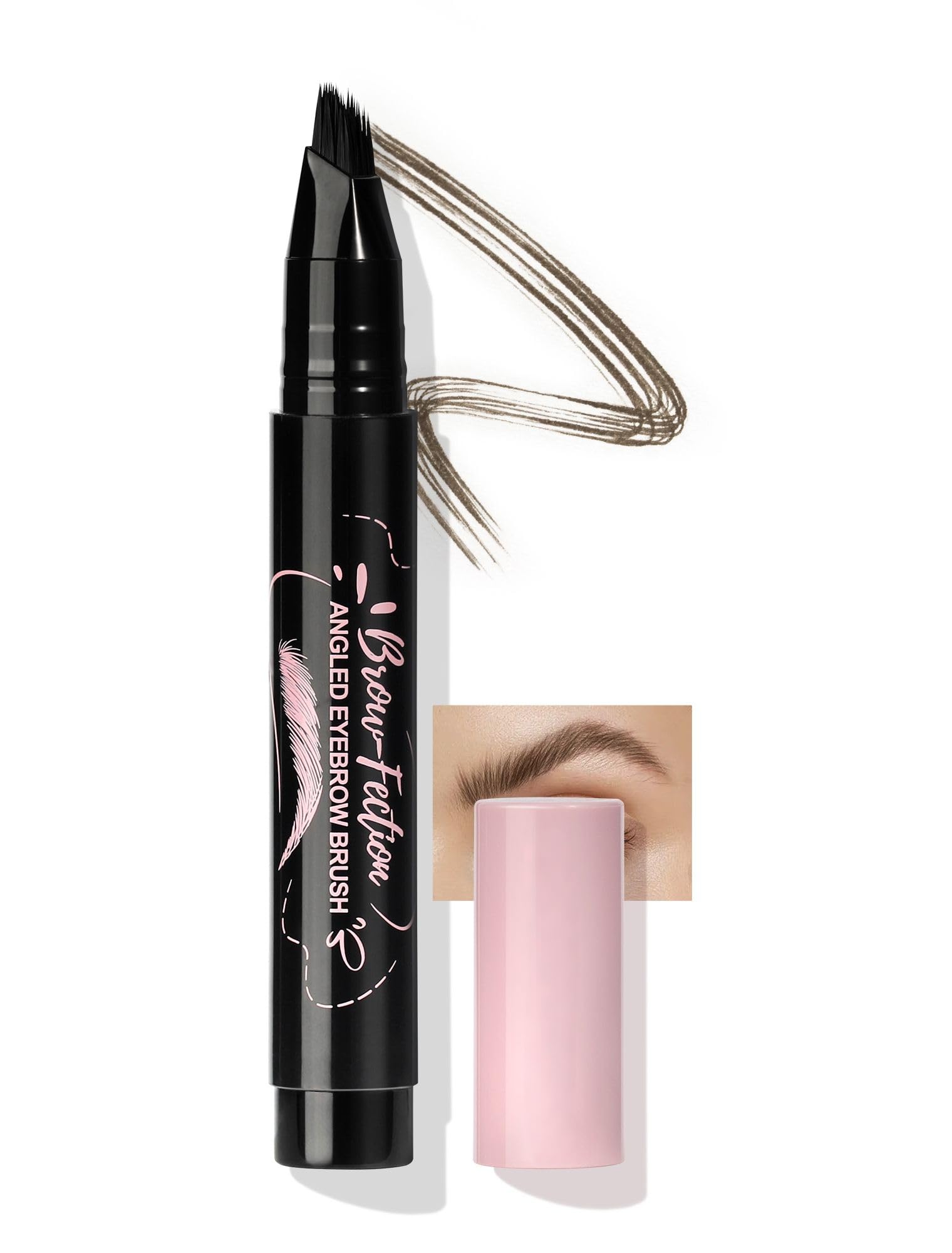 Matita Sopracciglia Microblading- Facile da Usare,matita sopracciglia, Effetto Ultra Naturale,Matita Sopracciglia, Durata Lunga, Siccità Rapida e No Transfer (02 taupe)