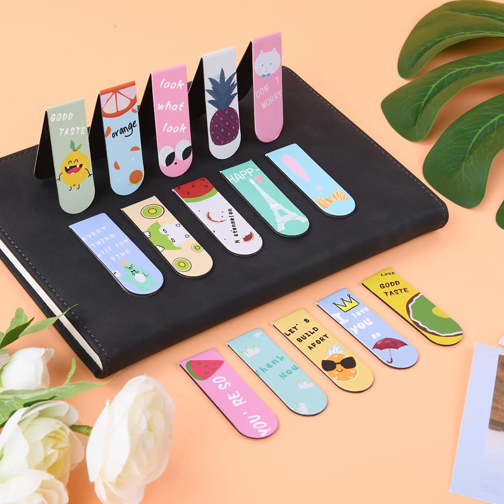 Vicloon Marcadores de Libros Magneticos 30Pcs Marcapáginas Clips de Página Palabras Inspiradoras