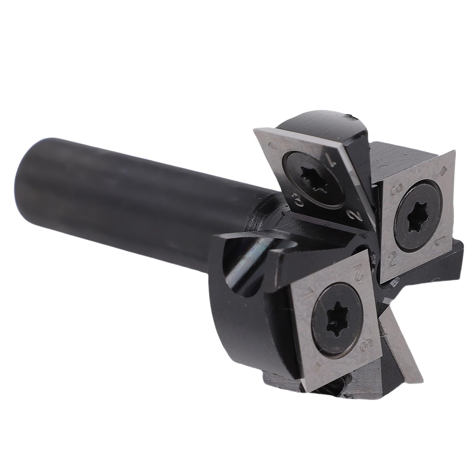 Walfront Punta per Fresa per Superficie Spoilboard Punta per Appiattimento Lastra Gambo Tondo da 1/2 Pollice Diametro Foro per Scanalatura da 1-1/2 Pollice con Inserto in Carburo su