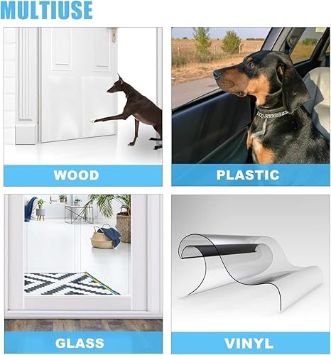 Miniatura 4 de FTSTC Protector de puerta contra arañazos de perros, vinilo grueso, resistente, flexible, protector de garra de puerta de sofá, protector