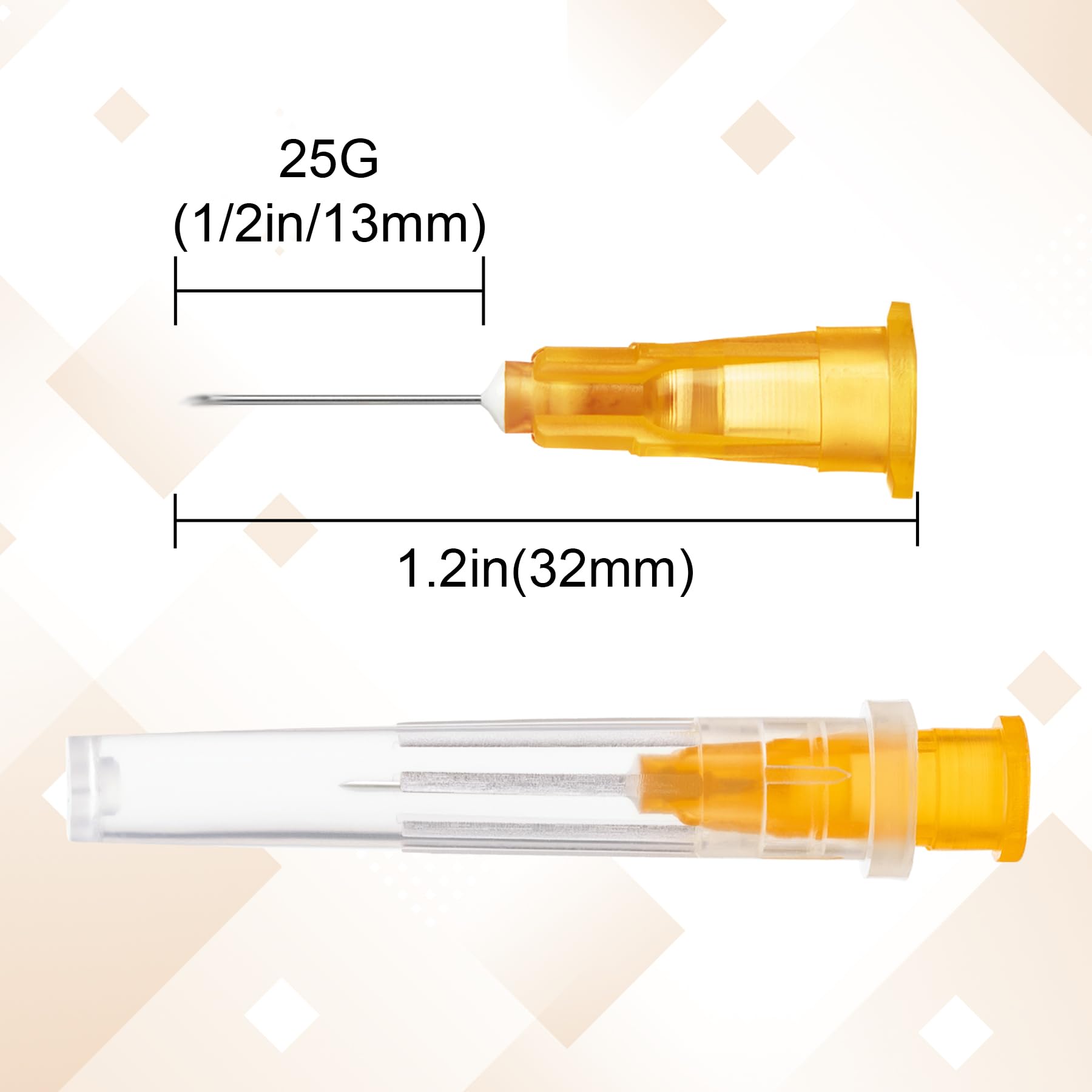 25 Gauge 1/2 Inch Needle, Luer Lock 100 Pack — Amazon image 2