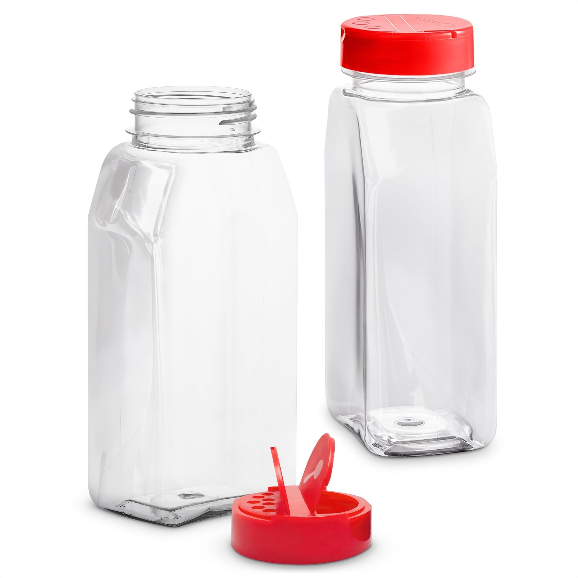 2 Pcs Large Seasoning Shaker – 32oz Large Seasoning Containers with Dual Shake Lids for Spices and Herbs, Transparent Design with Wide Mouth for Easy Filling, Durable Odor-Resistant Plastic Material