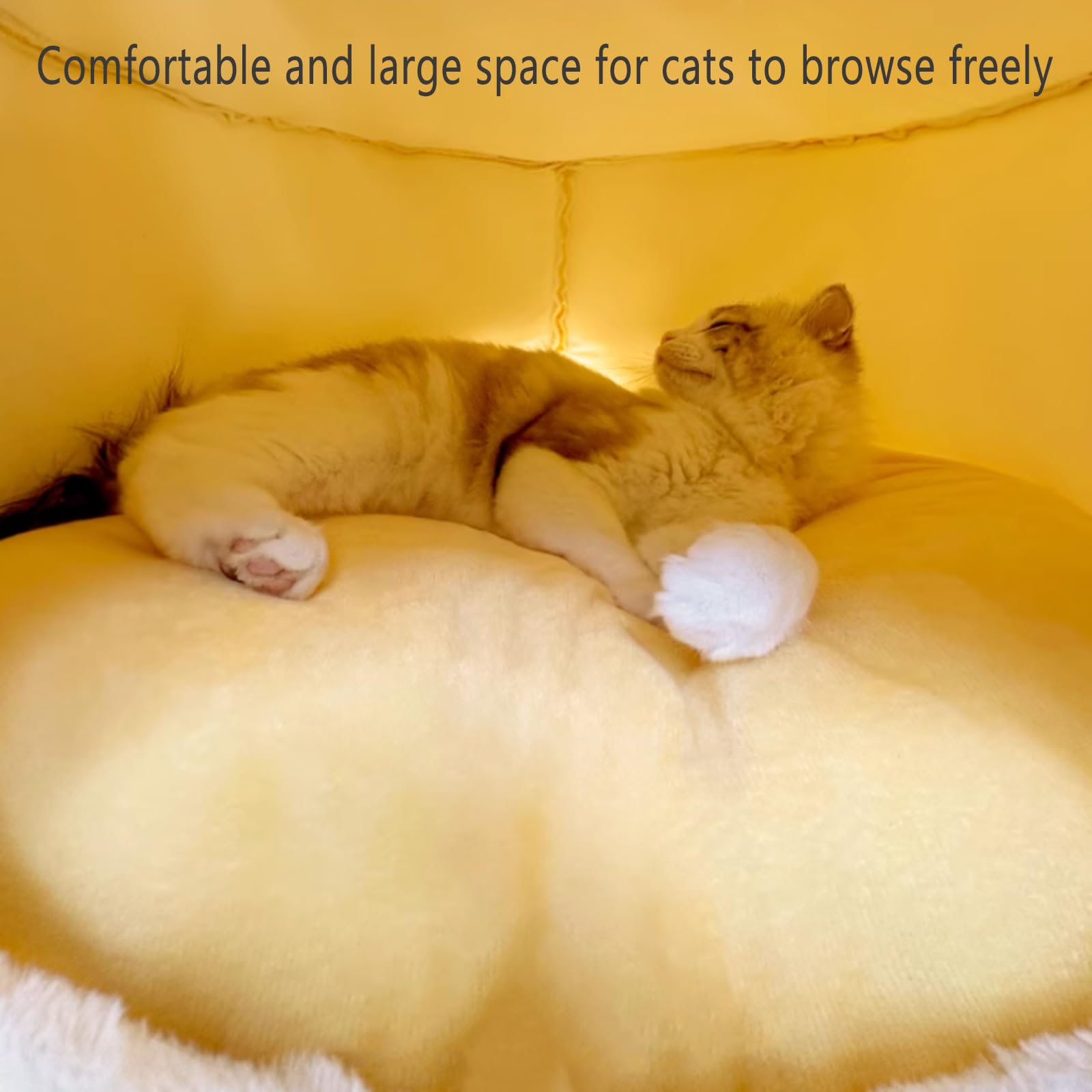 Cuccia per Gatti da Interno, Accogliente Cuccia per Gatti Chiusa, Cuccia per Cani con Tappetino Morbido, Nido Portatile per Animali Domestici per Conigli e Cani,S