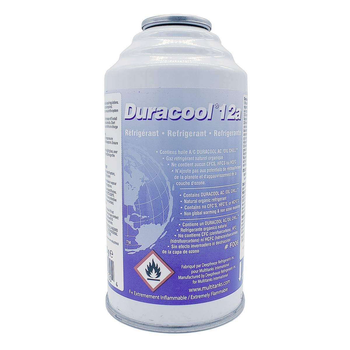 Canette Duracool 12a 170grs : gaz réfrigérant écologique pour climatisation auto
