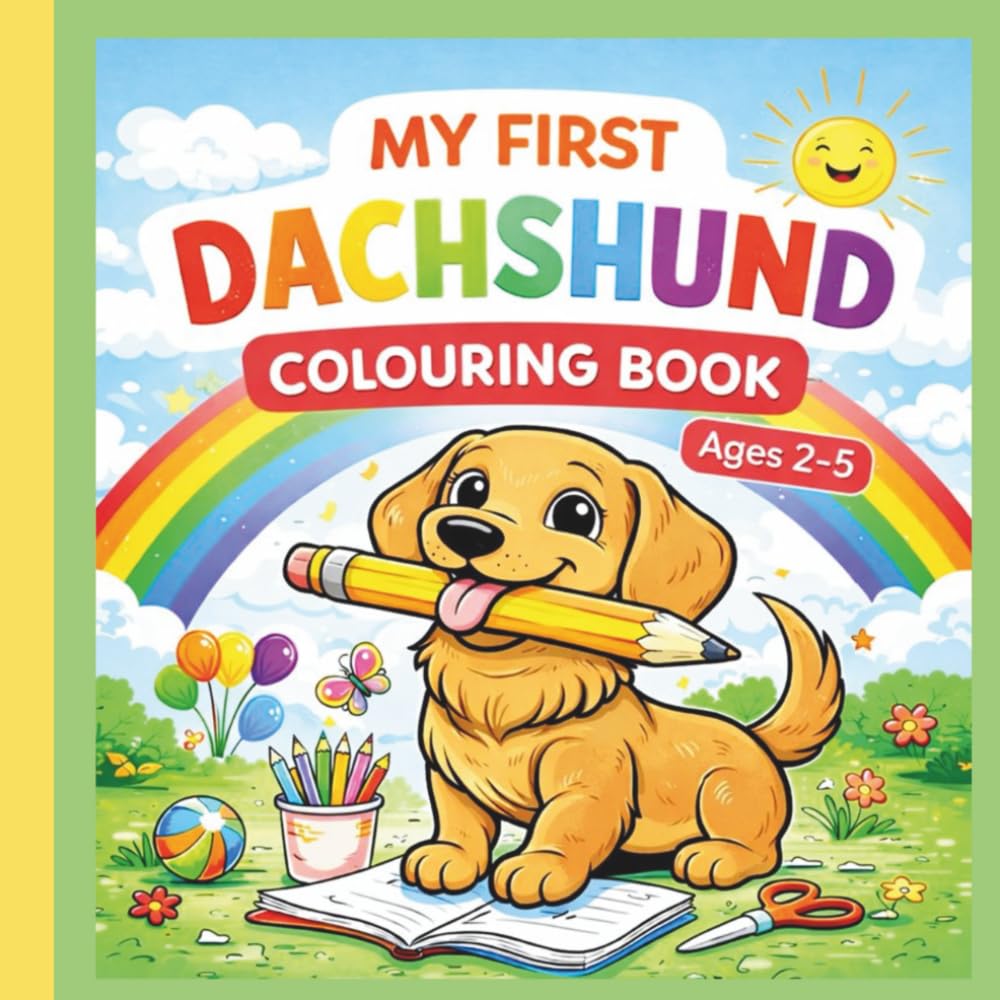 My First Dachshund Colouring Book Ages 2-5: Dachshund Colouring Pages for Preschool Children Ages 2-5