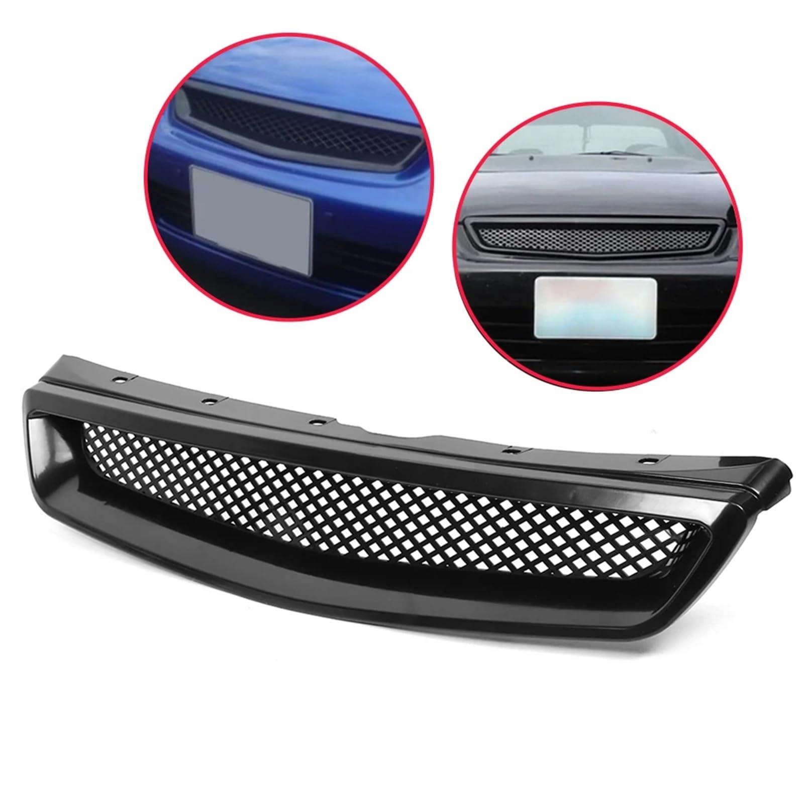 Pasuje do czarnego grilla maski przedniej JDM ABS Mesh Air Flow Intake Grill pasuje Hondy Civic 1999-2000 grill chłodnicy